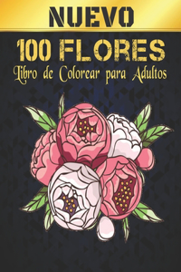 100 Flores Libro de colorear para adultos