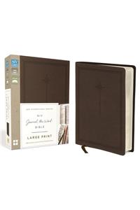 NIV, Journal the Word Bible, Large Print, Imitation Leather, Brown