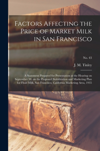 Factors Affecting the Price of Market Milk in San Francisco