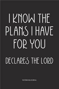 I Know The Plans I Have For You Declares the Lord