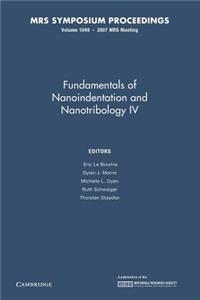 Fundamentals of Nanoindentation and Nanotribology IV: Volume 1049