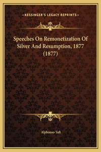 Speeches On Remonetization Of Silver And Resumption, 1877 (1877)