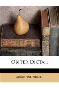 Obiter Dicta...