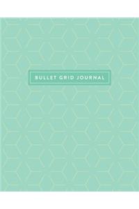Bullet Grid Journal: Mint Geometric Pattern, 150 Dot-Grid Pages, 8-X10-