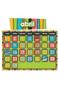 Stylin' Stripes Spanish Calendar Bulletin Board Set
