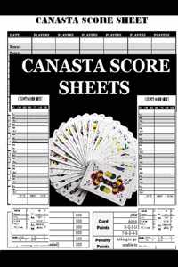 Canasta Score Sheets: anasta Game Record Keeper Book Card, contains 120 sheets, Size 8.5 x 11 Inch