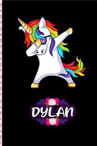 Dylan - Dabbing Unicorn personalized named Notebook