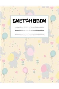 Pink Baby Elephant Sketchbook