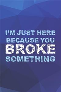 I'm Just Here Because You Broke Something