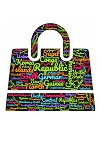 world countries suitcase themed creative blank journal