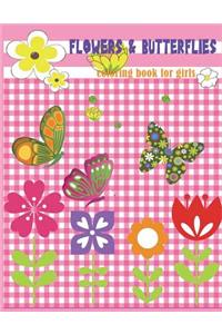 Flowers & Butterflies Coloring book for girls