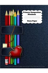 Primary Composition Notebook Story Paper For Girls Grades K-2 Journal Dashed Midline And Picture Space School Exercise Book 100 Story Pages