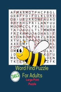 365 Word Find Puzzle For Adults Large Print Puzzle: Word Search For Adult