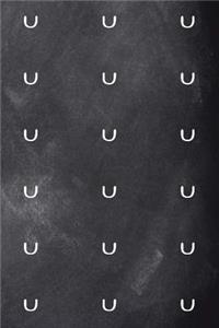 Monogram U Journal Personalized Monogram Pattern Custom Letter U Chalkboard