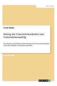 Beitrag der Unternehmenskultur zum Unternehmenserfolg