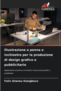 Illustrazione a penna e inchiostro per la produzione di design grafico e pubblicitario