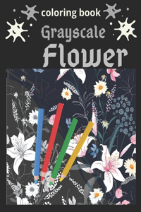 Grayscale Flower Coloring Book