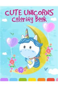 Cute Unicorns Coloring Book