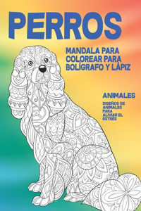 Mandala para colorear para bolígrafo y lápiz - Diseños de animales para aliviar el estrés - Animales - Perros