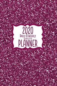 2020 Daily & Weekly Plum Glitter Planner