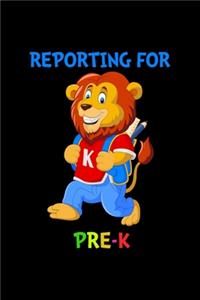 Reporting For Pre-K