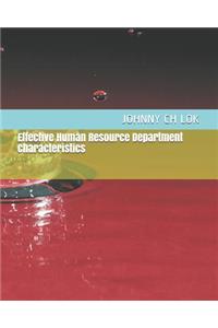 Effective Human Resource Department Characteristics