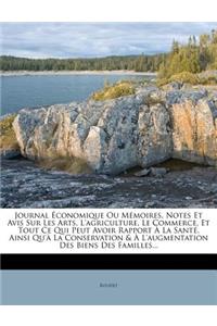 Journal Économique Ou Mémoires, Notes Et Avis Sur Les Arts, l'Agriculture, Le Commerce, Et Tout Ce Qui Peut Avoir Rapport À La Santé, Ainsi Qu'à La Conservation & À l'Augmentation Des Biens Des Familles...