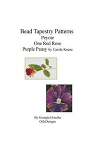 Bead Tapestry Patterns Peyote One Red Rose Purple Pansy by Carole Keene