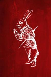 Alice in Wonderland Chalkboard Journal - White Rabbit (Red)