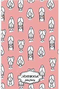 Notebook Dot-grid Woman Face Pattern