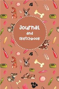 Journal and Sketchbook: Cute Dogs Sketch Book Draw and Write Journal Notebook for Kids Lined and Blank Pages Perfect for Journal Doodling Sketching and Notes Birthday Gift