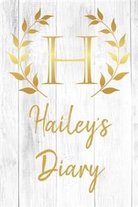 Hailey's Diary: Personalized Diary for Hailey / Journal / Notebook - H Monogram Initial & Name - Great Christmas or Birthday Gift