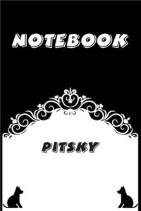 Pitsky Notebook: Black and White notebook, Decorative Journal for Pitsky Lover: Notebook /Journal Gift, Black and White,100 pages, 6x9, Soft cover, Mate Finish