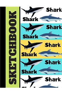 Sketchbook: Trendy Shark Print Pattern Novelty Gift - Shark Sketchbook for Boys, Men and Students and Artists