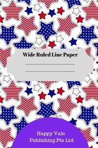 American Flag Theme Wide Ruled Line Paper