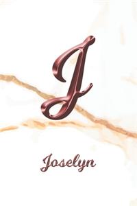 Joselyn: Sketchbook - Blank Imaginative Sketch Book Paper - Letter J Rose Gold White Marble Pink Effect Cover - Teach & Practice Drawing for Experienced & As