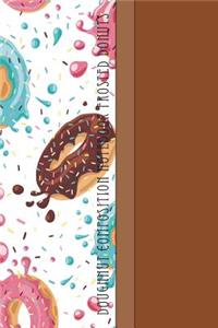 Donut Composition Notebook: Yummy Frosted Donuts Flying Through Space 6 X 9 College Ruled Paper Notebook, Appreciation Gift, Quote Journal or Diary - Unique Inspirational Gift for Friend