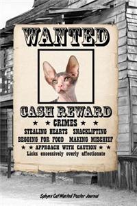 Sphynx Cat Wanted Poster Journal