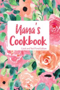 Nana's Cookbook Coral and Teal Floral Edition