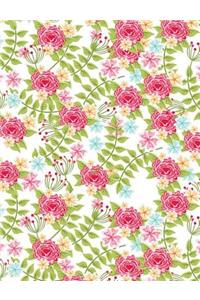 Pink Floral Journal Notebook - Wide Ruled