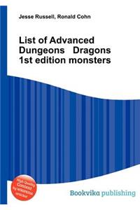 List of Advanced Dungeons Dragons 1st Edition Monsters