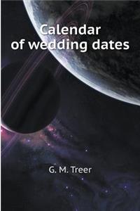 Calendar of Wedding Dates