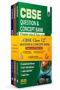 PW CBSE Question and Concept Bank (QCB) Class 12 Physics, Chemistry, Biology Combo Set of 3 Books For 2025 Board Exams