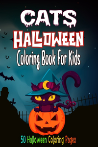 Cats Halloween Coloring Book For Kids