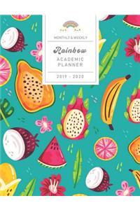Monthly & Weekly Rainbow Academic Planner 2019 - 2020