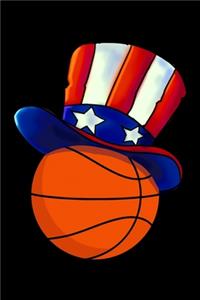 Funny basketball with uncle sam hat journal