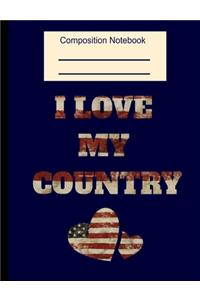I Love My Country Composition Notebook