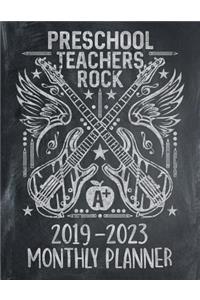 Preschool Teachers Rock: Five Year Calendar 2019 - 2023 Monthly Planner and Notebook 8.5x11 144 Pages