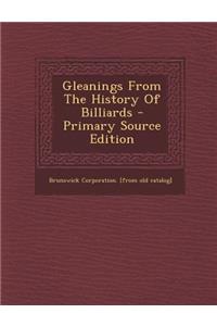 Gleanings from the History of Billiards