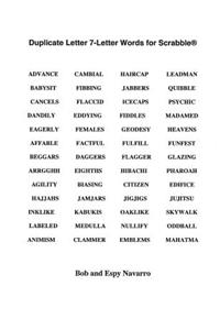 Duplicate Letter 7-Letter Words for Scrabble